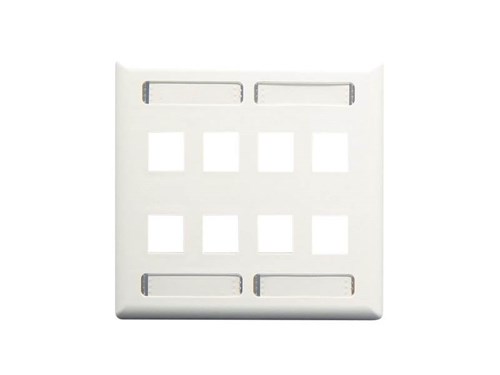 Blank Faceplate Id 2-gang 8-port White