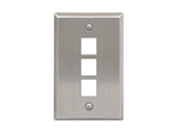 Picture of Blank Faceplate Stainless Steel 1-gang 3-port
