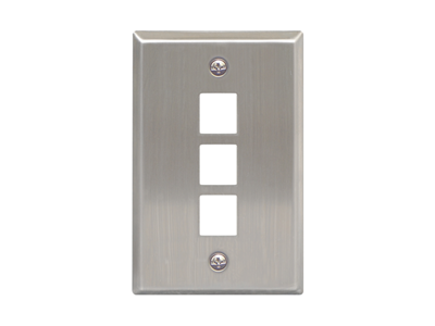 Picture of Blank Faceplate Stainless Steel 1-gang 3-port