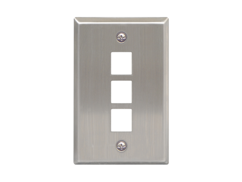 Blank Faceplate Stainless Steel 1-gang 3-port