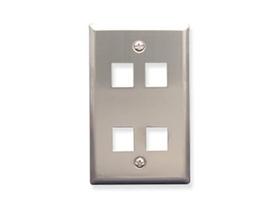 Picture of Blank Faceplate Stainless Steel 1-gang 4-port