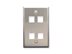 Picture of Blank Faceplate Stainless Steel 1-gang 4-port - 0 of 1