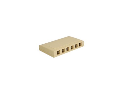 Surface Mount Box Elite 6-port Ivory