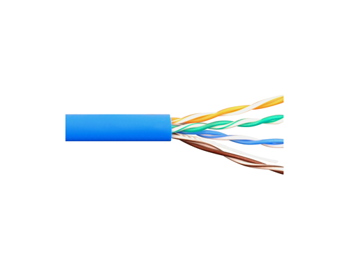 Solid CAT5e UTP 350 MHz Riser Cable - Blue - 1000 FT