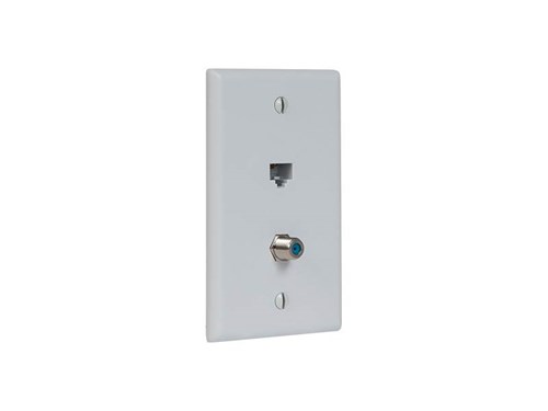 Faceplate Idc Data & F-type White