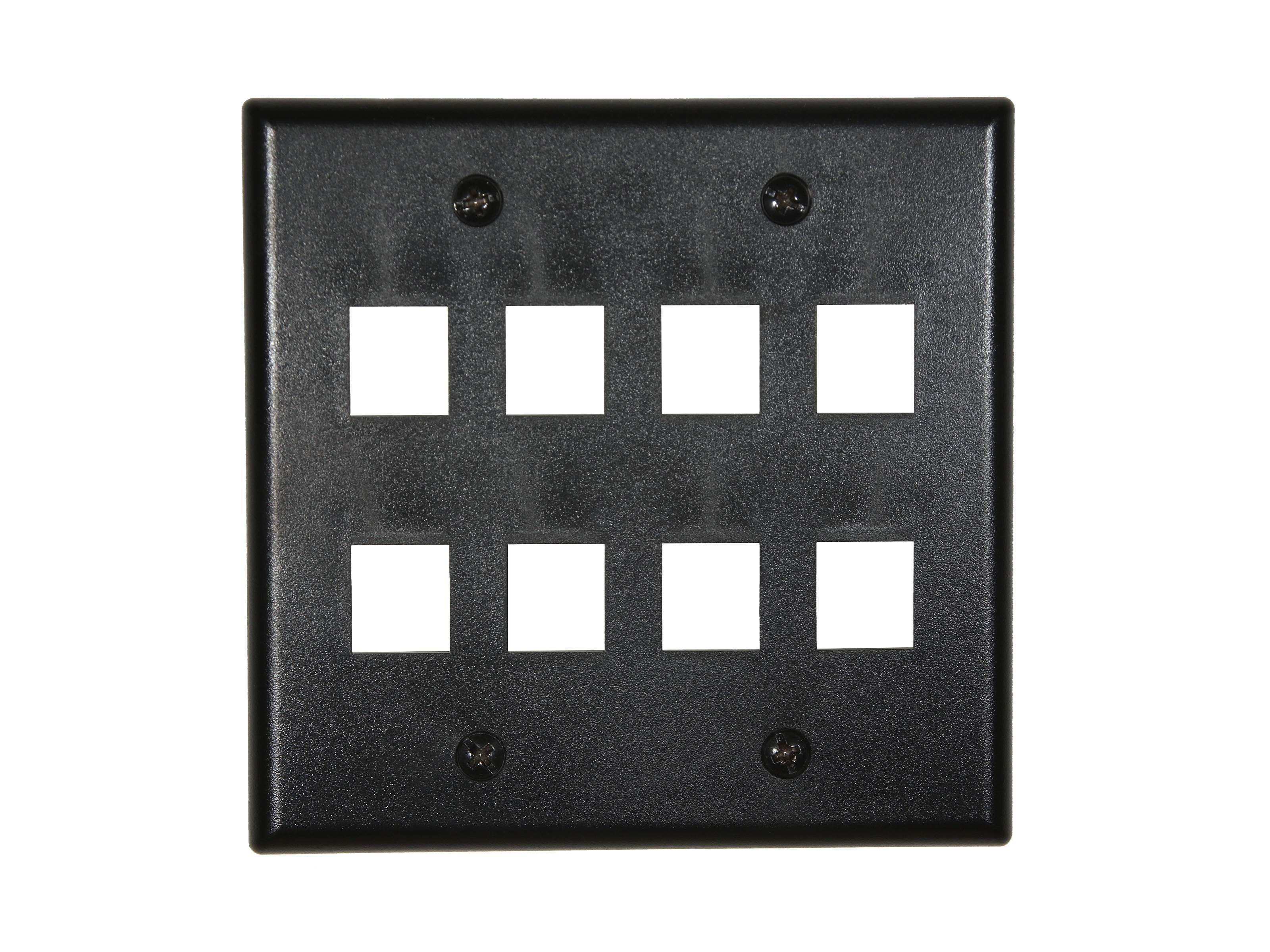 Plastra RiteAV Keystone 8 Porte Doppia Gang – Grigia, Con Viti Di Montaggio Incluse, Per Scatole Standard