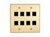 Picture of 8 Port Keystone Faceplate - Dual Gang - Ivory - 0 of 3