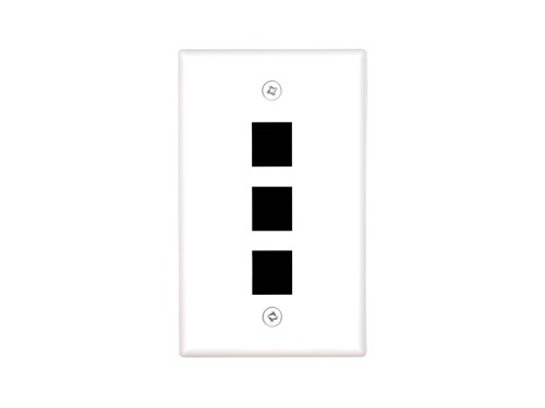 3 Port Keystone Faceplate - Single Gang - White