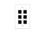Picture of 6 Port Keystone Faceplate - Single Gang - White