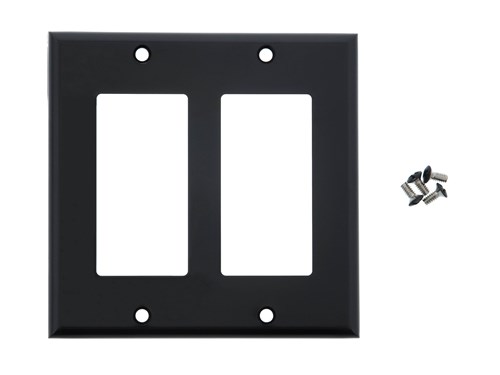 Dual Gang Decorex Wall Plate - Black