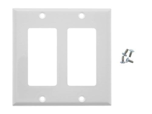 Dual Gang Decorex Wall Plate - White