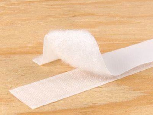 1 Inch White Self-Adhesive Hook and Loop Tape - 25 Yards