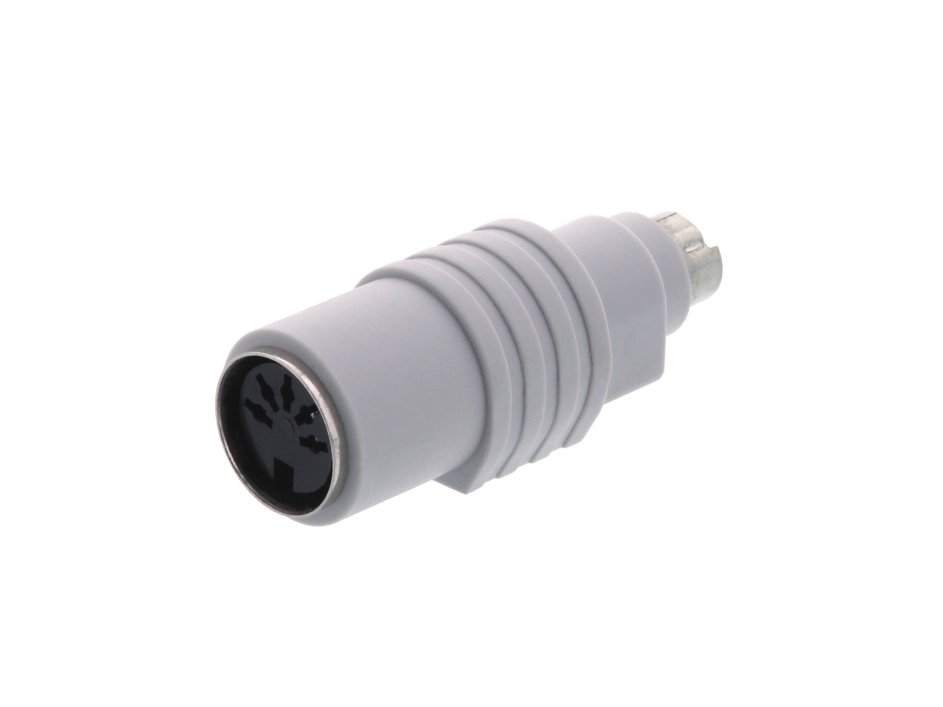 thumbnail image 2 of Kentek 6-Inch DIN5 Male To Mini-DIN6 Female Keyboard Adapter Cable – Beige, 28 AWG 2 of 3