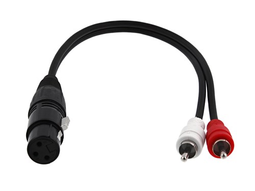 XLR Female to Two RCA Male Plugs - 1 FT