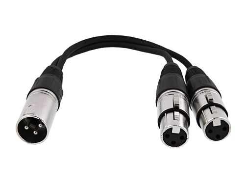 XLR Y One Male to Two Female - 0.25 FT