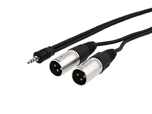 XLR Y Two Male to One 3.5mm Stereo Plug - 6 FT