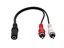 Audio adapter cable with dual RCA male connectors to single female jack