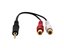 Audio adapter cable with 3.5 mm male plug to dual RCA female jacks