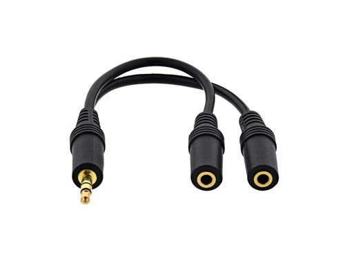.5 FT Audio "Y" Splitter Cable - 3.5mm Male to Stereo Females