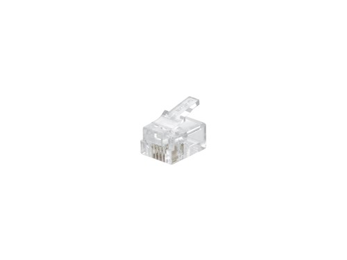 RJ11 6P4C Modular Connector for Round Cable - 100 Pack1