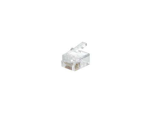 RJ11/12 6P6C Modular Connector for Flat Cable - 100 Pack