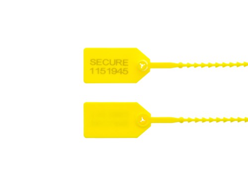 8 Inch Light-Duty Yellow Pull Tight Plastic Seal - 100 Pack