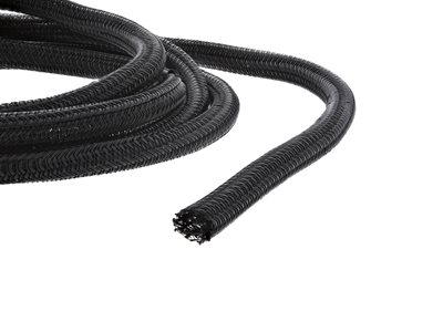 1/4" Self-Closing Braided Wrap 10FT - Black