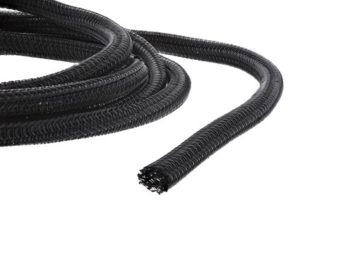 1/4" Self-Closing Braided Wrap 25 FT - Black