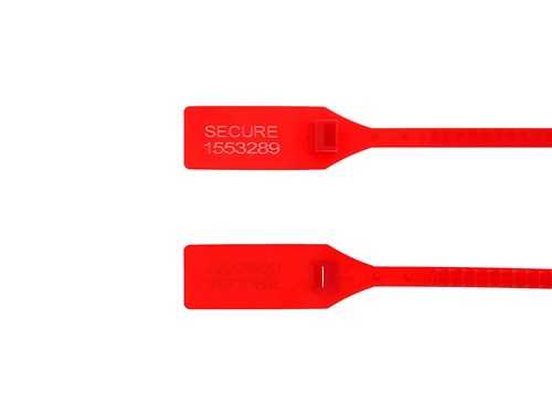 13 Inch Heavy-Duty Red Pull Tight Plastic Seal - 100 Pack