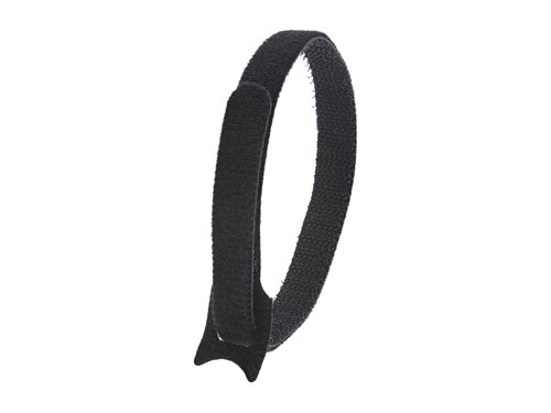 12 Inch Black Hook and Loop Tie Wrap - 50 Pack