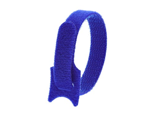8 Inch Blue Hook and Loop Tie Wrap - 50 Pack