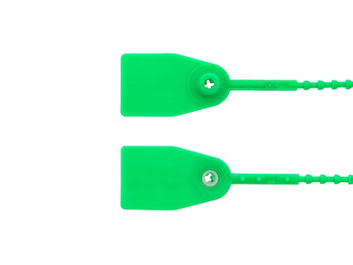 11 1/2 Inch Standard Blank Green Pull Tight Plastic Seal - 100 Pack