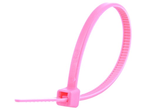 4 Inch Fluorescent Pink Miniature Cable Tie - 500 Pack