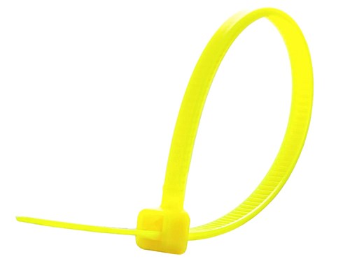 4 Inch Fluorescent Yellow Miniature Cable Tie - 500 Pack