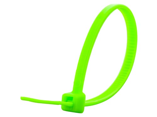 4 Inch Neon Green Miniature Cable Tie - 500 Pack