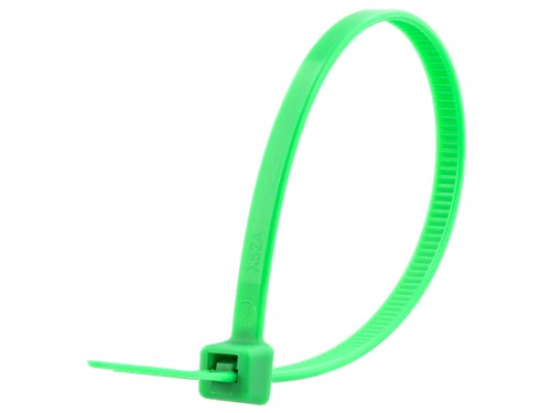 6 Inch Green Intermediate Nylon Cable Tie - 100 Pack