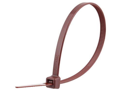 8 Inch Brown Standard Nylon Cable Tie - 100 Pack