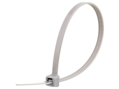 8 Inch Gray Standard Nylon Cable Tie - 100 Pack