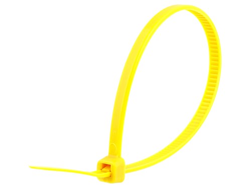 8 Inch Yellow Standard Nylon Cable Tie - 100 Pack