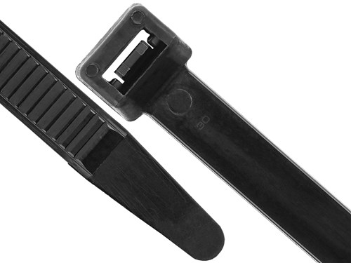 18 Inch Black UV Extra Heavy Duty Cable Tie - 100 Pack