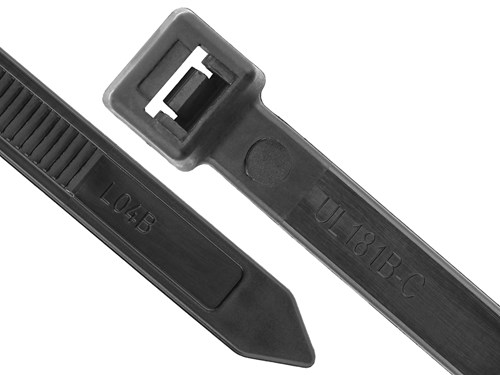 24 Inch Black UV Heavy Duty Nylon Cable Tie - 100 Pack