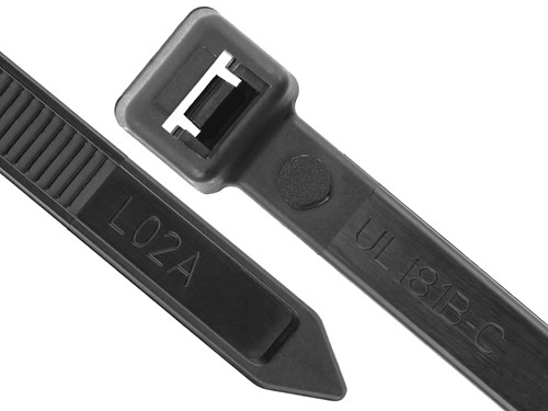 36 Inch Black UV Heavy Duty HVAC Cable Tie - 50 Pack
