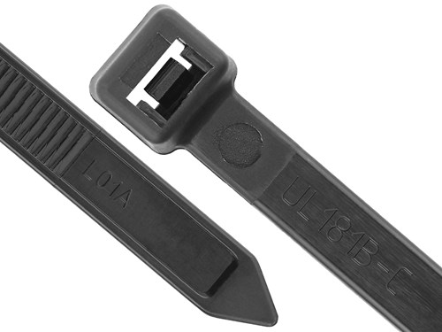 48 Inch Black UV Extra Heavy Duty HVAC Cable Tie - 100 Pack