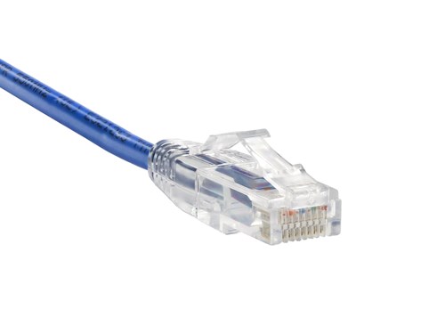 Cat 6 Mini Ethernet Patch Cable - 1 FT, Blue, Booted