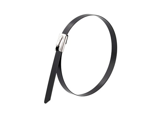 8-inch Coated 304 Stainless Steel Standard Cable Ties - Pack of 100