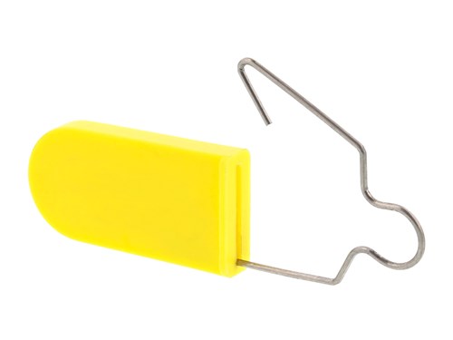 Security Tie - Yellow Blank Plastic Padlock Security Seal with Metal Wire - 100 Pack