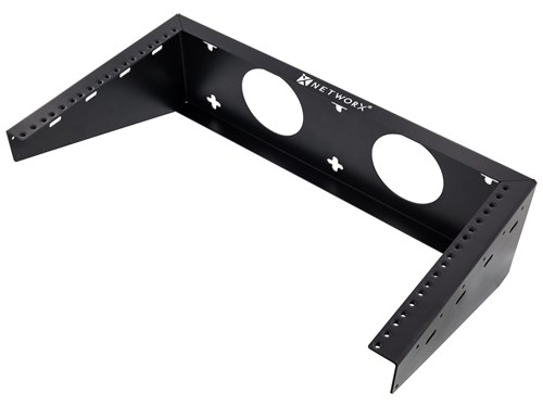6u Vertical Wall Mount Bracket - Black