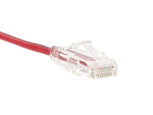 Cat 6 Mini Ethernet Patch Cable - 7 FT, Red, Booted