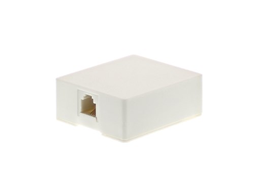 4 Conductor RJ11 White Surface Mount Box with Screw Terminals