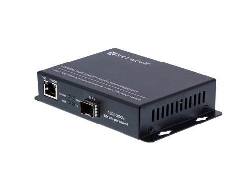 10 Gigabit Fiber Media Converter - Open SFP Slot, 10GBase-T, Singlemode or Multimode